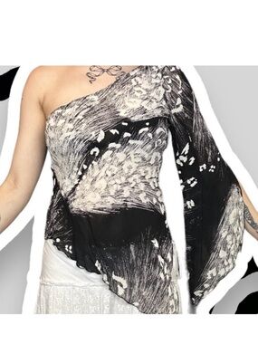 Vintage Y2K One Minimi One Shoulder Top Size L Large